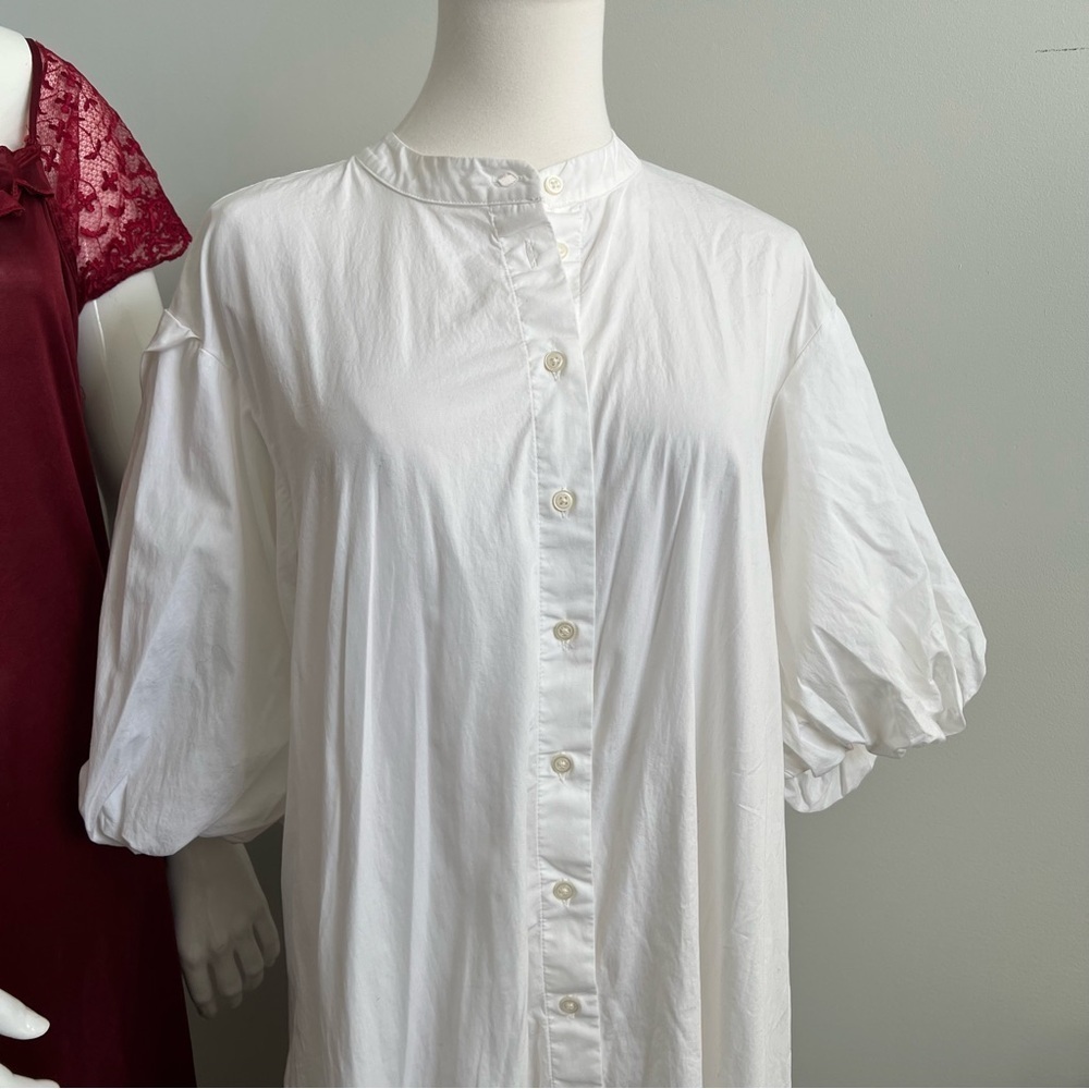 Banana Republic White Cotton Button-Front Midi Dress – Made in Turkey M - Picture 4 of 10